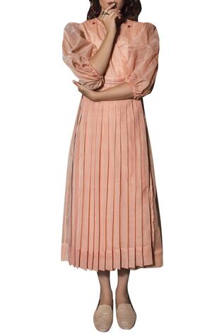 Pleated Midi Dress 