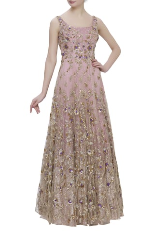 Embellished Flared Gown