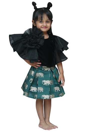 Kirti Agarwal - Pret N Couture Pleated Skirt & Frill Sleeve Top Set 