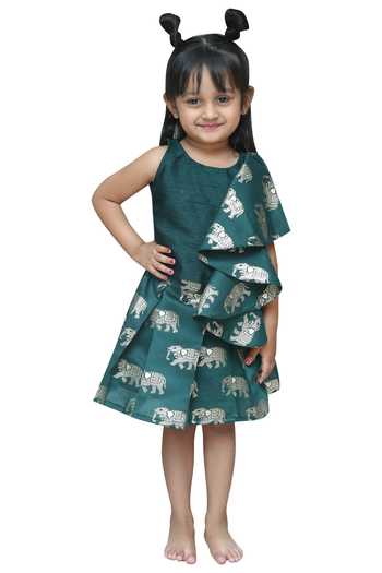 Kirti Agarwal - Pret N Couture Ruffle Detail Green Skirt Set 