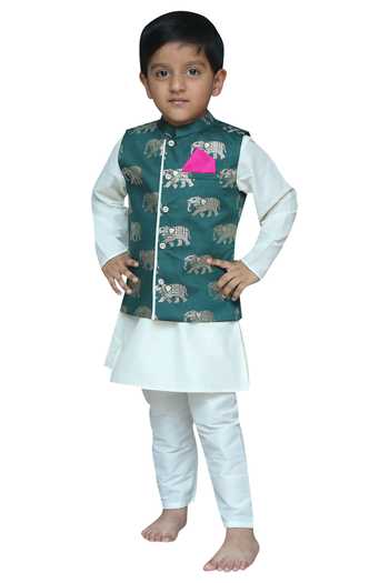 Kirti Agarwal - Pret N Couture Printed Nehru Jacket Kurta Set 