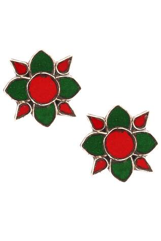 Floral glass studs 
