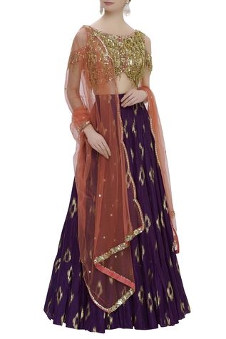 Salian By Anushree Foil Print Lehenga Set