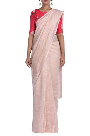 Pranay Baidya Chanderi Striped Saree