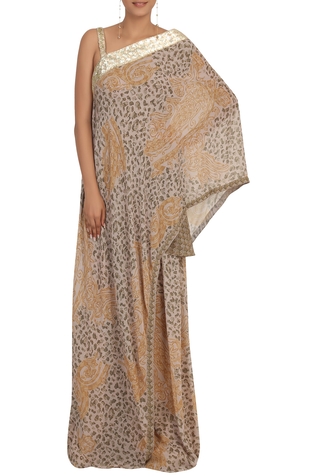 Rabani & Rakha Printed Cape Pant Set