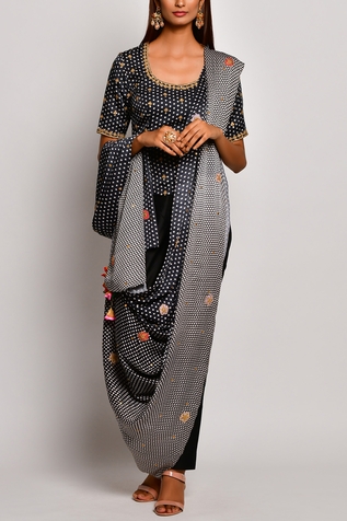 Swati Vijaivargie Printed Pre-draped Pant Saree