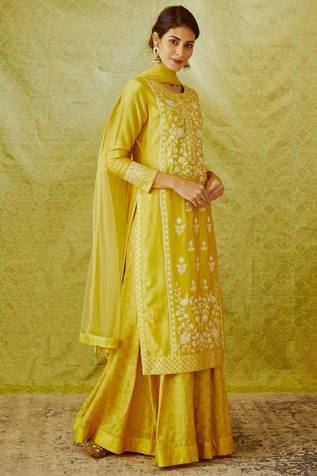 Shyam Narayan Prasad Chanderi Kurta Lehenga Set