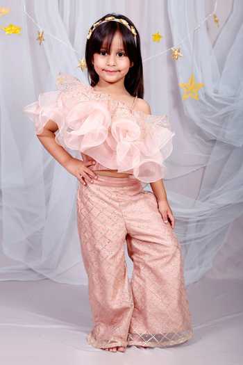 Kirti Agarwal - Pret N Couture Ruffled Embellished Pant Set 