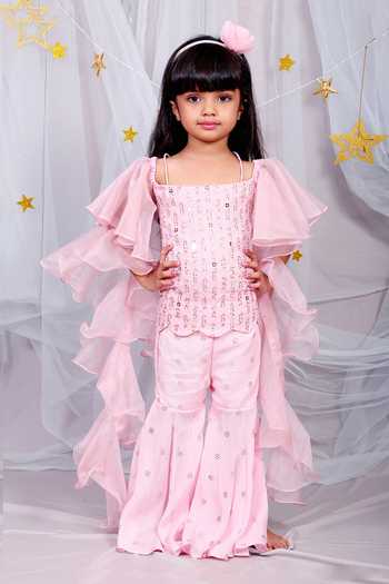 Kirti Agarwal - Pret N Couture Embellished Pink Sharara Set 