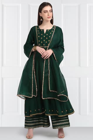 Maroon Kalidar Kurta Set With Dupatta For Kids