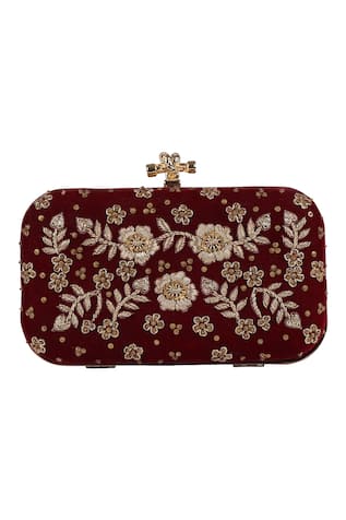 Embellished Floral Clutch 