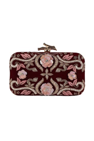 Embellished Floral Clutch 