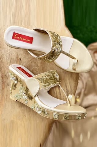 Floral Embroidered Wedges
