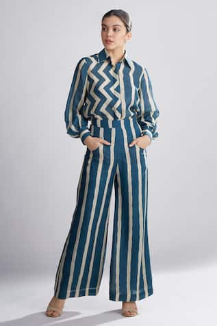 Chanderi Silk Striped Pant For Kids