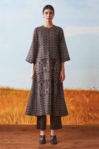 Ikai Cotton Silk Chanderi Shibori Kurta & Pant Set