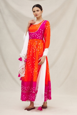 Samyukta Singhania Bandhani Anarkali Set