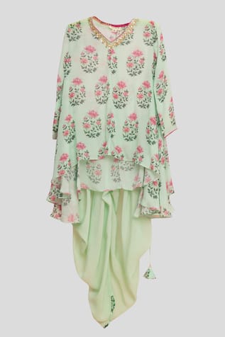 Printed Kurta & Dhoti Pant Set 