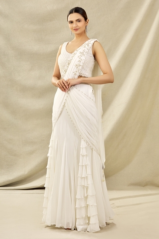 ARPAN VOHRA Embroidered Lehenga Saree Set