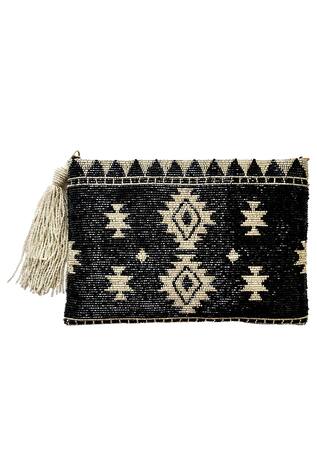 Bead Ikat Tassel Clutch 