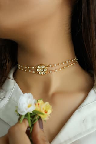 Shop online Maharashtrian Thushi choker necklace Design.