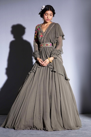 Rachit Khanna Embroidered Saree Gown