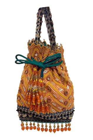 Khevna Bead Tassel Potli Bag 