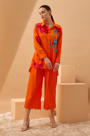 Vidhi Wadhwani Applique Shirt & Pant Set