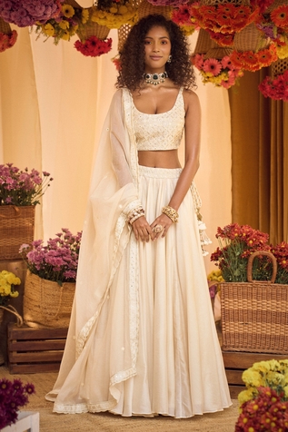 PUNIT BALANA Resham Embroidered Lehenga Set