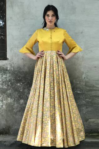 I Am Design Silk Ikat Gown 