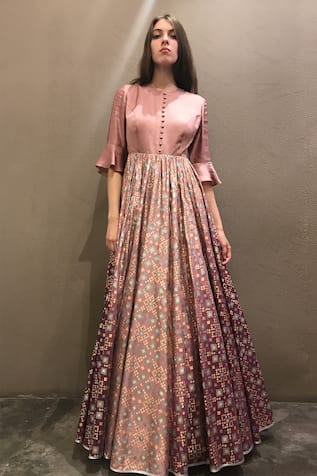 I Am Design Silk Ikat Gown 