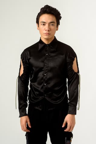 トップス masu 24aw VELVET SHIRT - BLACK masu 24aw VELVET SHIRT - BLACK