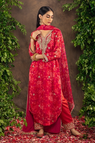 Adi By Aditya Khandelwl Floral Print Straight Kurta Set
