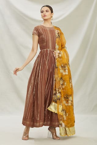 Sequin Embellished Anarkali Set 