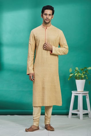 Silk Embroidered Kurta Set 