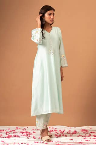 Chanderi Silk Embroidered Kurta 