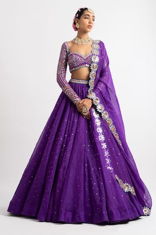 Vvani by vani vats Sequins Embroidered Lehenga Set 