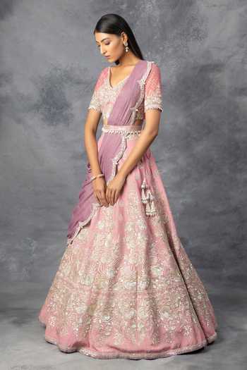 Adi By Aditya Khandelwl Floral Embroidered Bridal Lehenga Set 