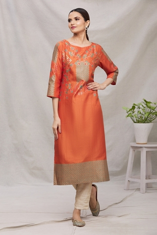 Aryavir Malhotra Floral Print Kurta