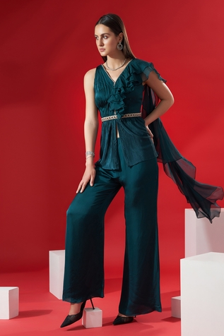 Suruchi Parakh Draped Peplum & Pant Set