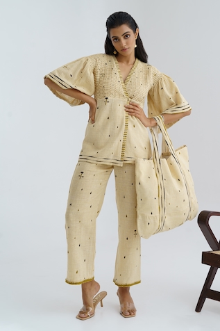 The Right Cut Handloom Cotton Printed Top & Pant Set