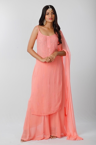 Label Aishwaryrika Chikankari Kurta Palazzo Set