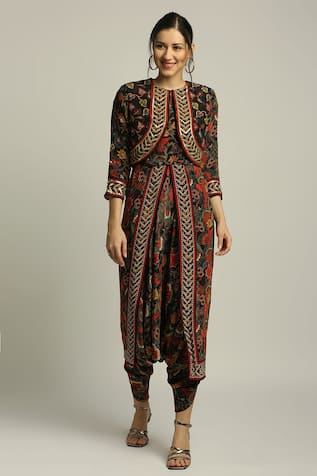 Batik Print Jacket & Jumpsuit Set 