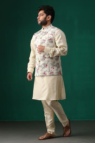 Floral Print Bundi 