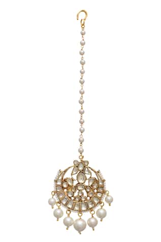 MAISARA JEWELRY Pearl Drop Maangtikka 