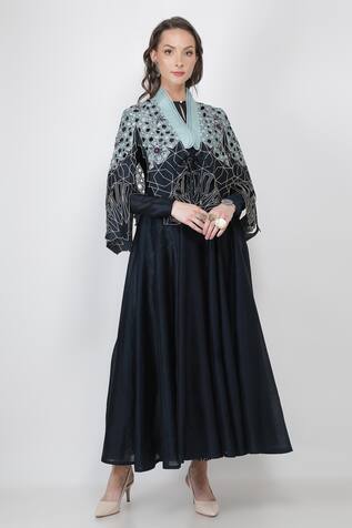 Silk Chanderi Cape & Anarkali Set 