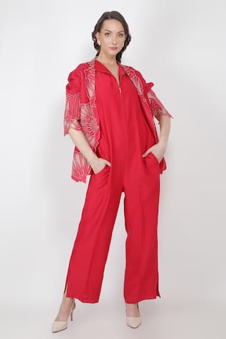 Silk Organza Jacket With Jumpsuit 