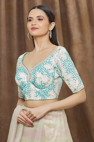 Khwaab by Sanjana Lakhani Geometric Embroidered Blouse