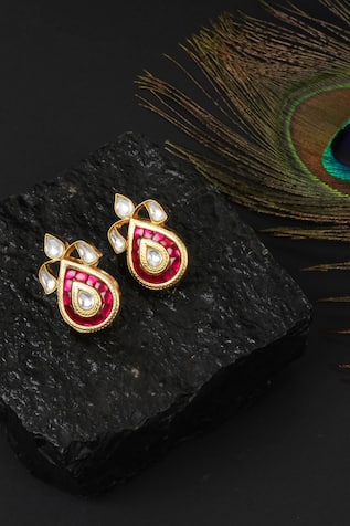 Handcrafted Stone Teardrop Studs 