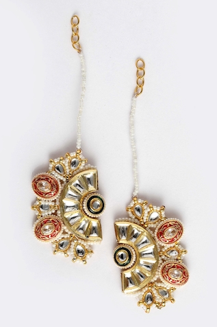 Buy Gold Plated Kira Petals Stone Studded Chandbali Earrings by The Bling  Girll Online at Aza Fashions.