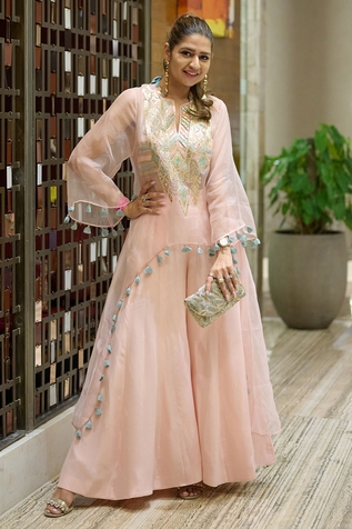 Gopi Vaid Tasneem Cape & Flared Pant Set